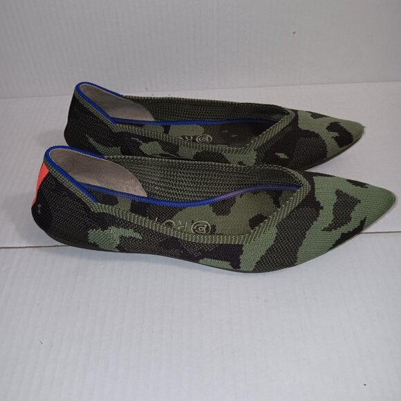 ROTHYS  THE POINTED OLIVE CAMO FLATS - Picture 5 of 11
